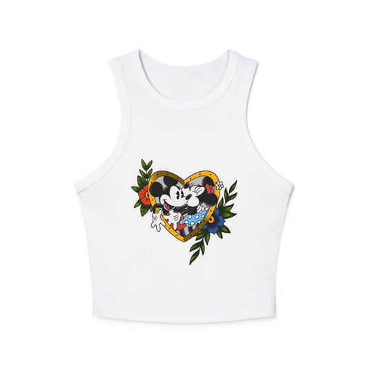 Tattoo Mickey Rib Racer Tank